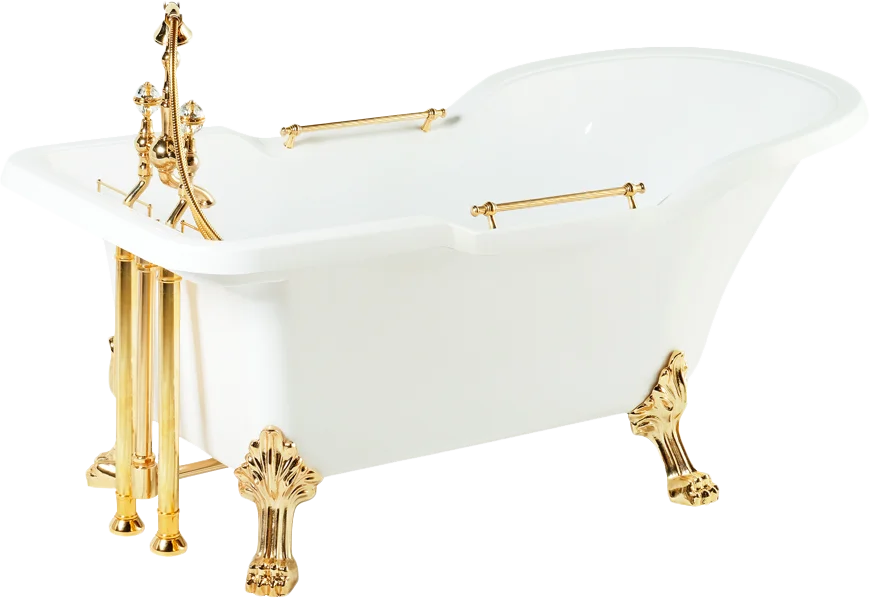 Ванна из искусственного камня Migliore Impero 180х87 см фурнитура золото 25261 (детальная фотография)