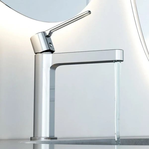 Смеситель для раковины Vincea Rondo VBF-1R1 однорычажный (детальная фотография), современные, hi-tech