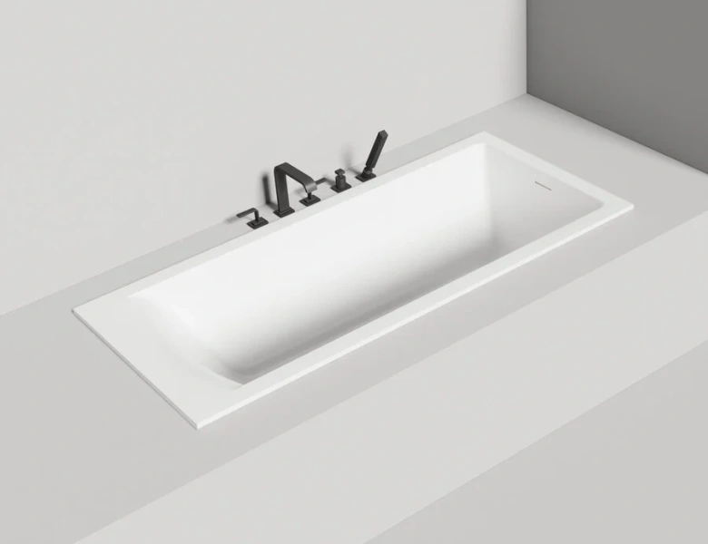 Ванна из искусственного камня Salini Cascata Kit 170x75 см встраиваемая, белый глянцевый 104313G (детальная фотография), прямоугольные