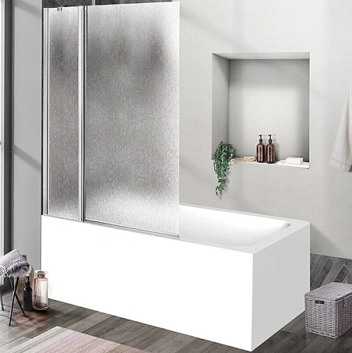 Шторка для ванны BelBagno Uno 90х150 см профиль хром стекло шиншилла - фото 4