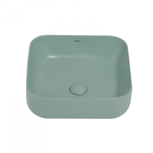 Раковина Abber Rechteck 38,5 см светло-зеленая матовая AC2211MCG (детальная фотография), накладные (на столешницу), пристенные