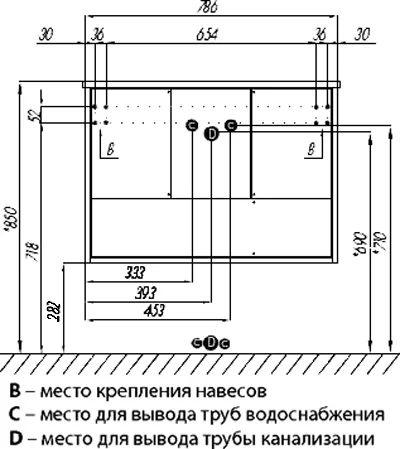 Тумба с раковиной подвесная Акватон Ривьера 1A239001RVX20 80 см пристенная (детальная фотография), современная, hi-tech index_1