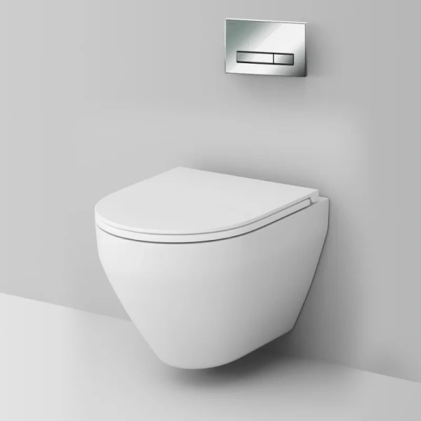 Унитаз с инсталляцией Am.Pm Spirit с клавишей глянцевый хром IS30251.701700 (детальная фотография), с инсталляцией