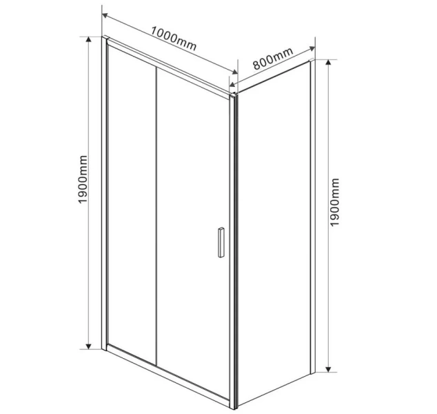 Душевой уголок Vincea Garda VSR-1G8010C 100х80 см профиль хром (детальная фотография), прямоугольные