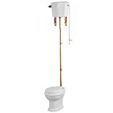 Унитаз напольный с высоким бачком Migliore Impero 20794 фурнитура золотистая