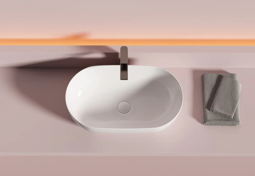 Раковина Ceramica Nova Twist 50 см белая CN12001 (детальная фотография), в форме чаши, круглой формы