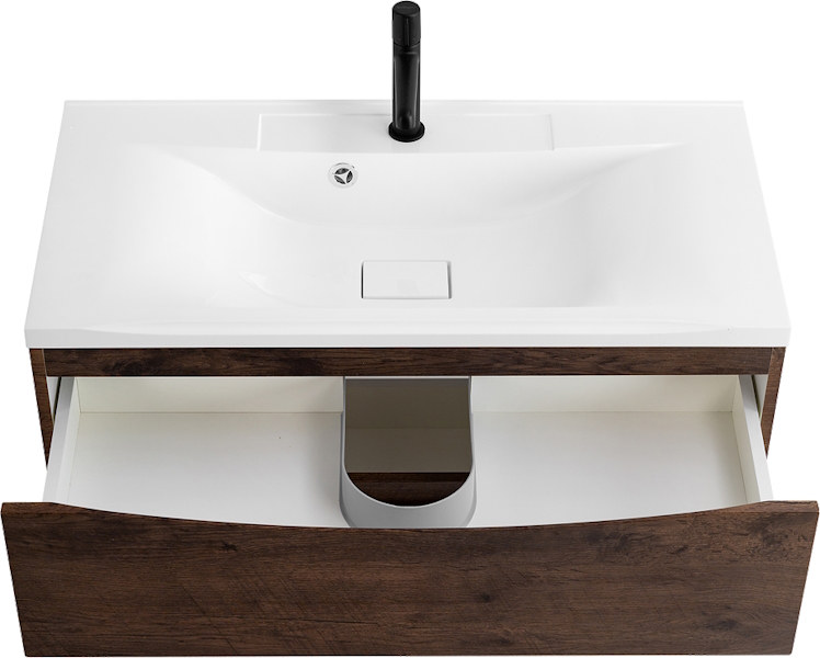 Тумба под раковину подвесная BelBagno Marino 80 см Rovere Moro MARINO-800-2C-SO-RW-P (детальная фотография), светло-коричневая