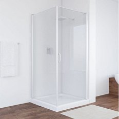 Душевой уголок профиль белый стекло прозрачное Vegas-glass