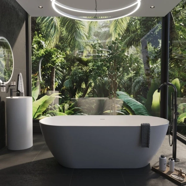 Ванна Whitecross Tawna, 0218.165080.200, 165 x 80 см, искусственный камень, белая матовая (детальная фотография), отдельностоящие