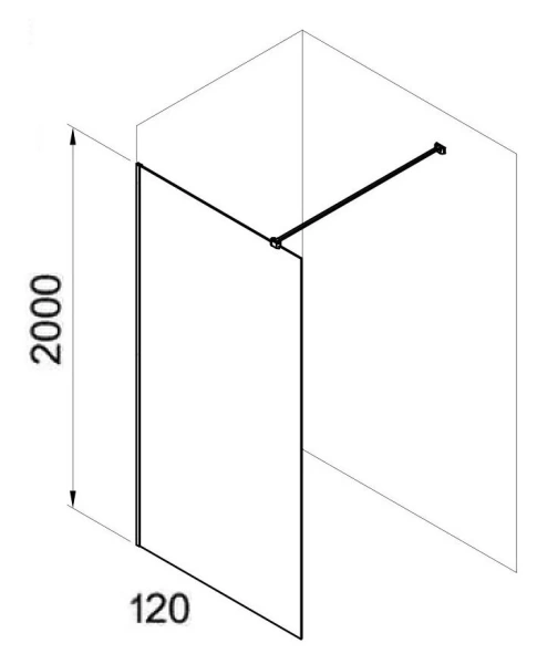 Душевая перегородка Ravak Walk-In Air 120 см профиль хром стекло прозрачное GW9WG0C00Z1C (детальная фотография), современные, hi-tech