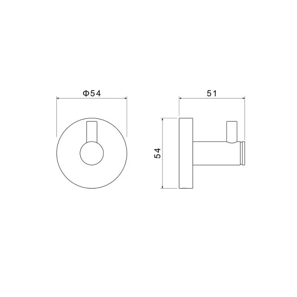 Крючок для ванной Акватек Европа хром AQ4101CR (детальная фотография), современные, hi-tech