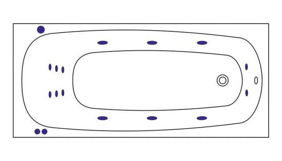 Ванна гидромассажная Whitecross Layla Smart, 180 х 80 см, увеличенная толщина акрила, усиленная армировка, белый/хром, 0102.180080.100.SMART.CR (детальная фотография), акриловые