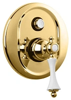 Смеситель для душа Cezares Margot золото, ручка белая