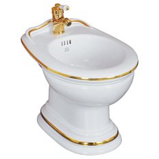 Биде напольное Migliore Milady декор золото D2 широкий