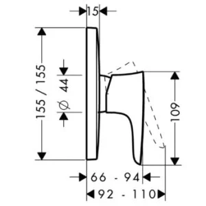 Смеситель для душа Hansgrohe PuraVida 15665 без дивертора (детальная фотография), для душа