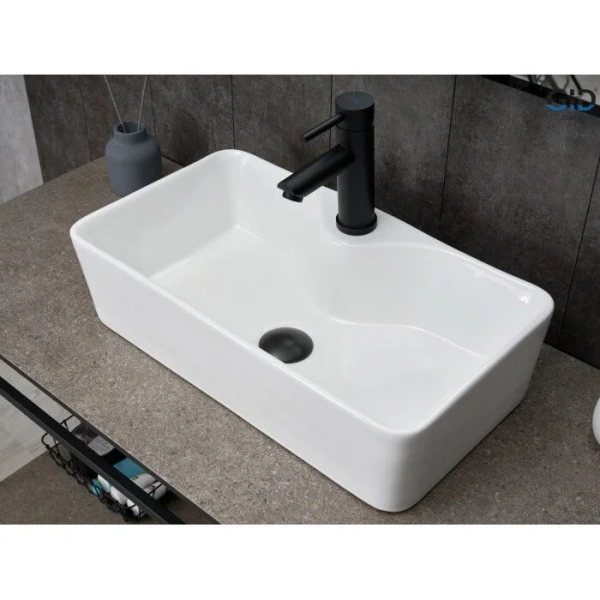 Раковина GID Geometrico N9092 55 см белая 51202 (детальная фотография), накладные (на столешницу)