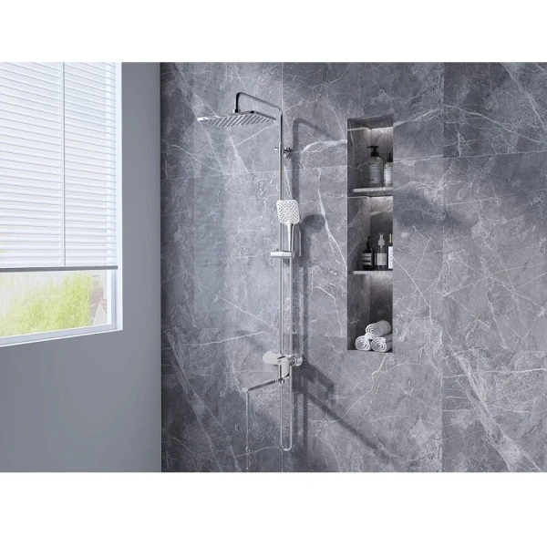 Душевая стойка Акватек Ника хром AQ2840CR (детальная фотография), с изливом