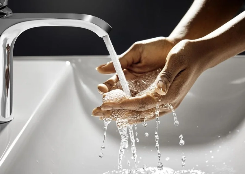 Смеситель для раковины Hansgrohe Vivenis хром 75020000 (детальная фотография), с 1 монтажным отверстием