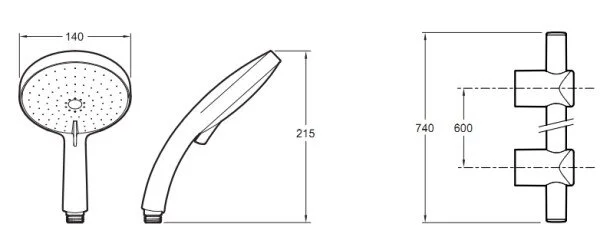 Душевой гарнитур Jacob Delafon Citrus хром E12980-CP (детальная фотография), душевые гарнитуры