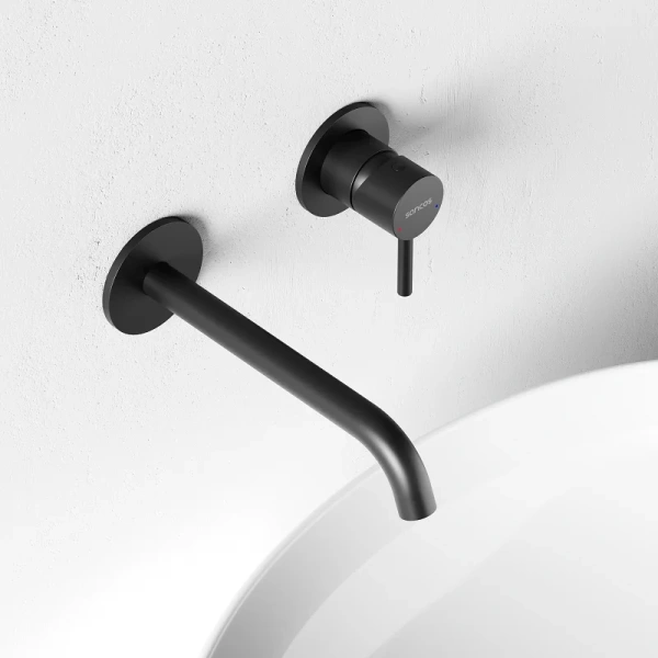 Смеситель для раковины Sancos Etna черный матовый SC9004MB (детальная фотография), современные, hi-tech