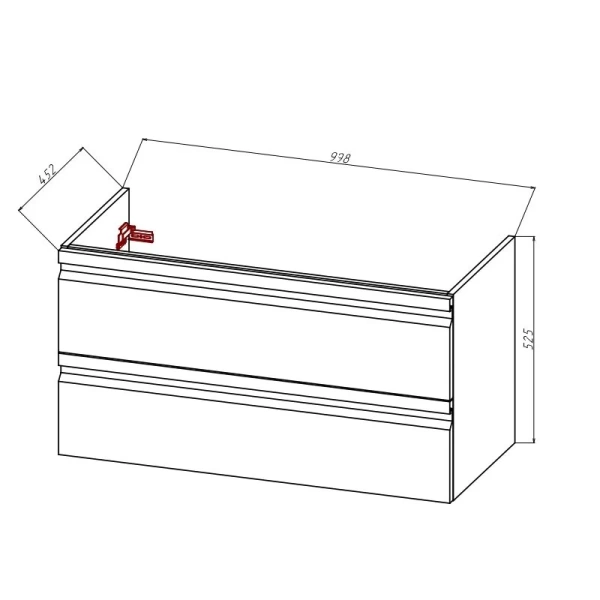 Тумба с раковиной подвесная Акватек Вега 100 см белый матовый AQ77100-MW (детальная фотография), современная, hi-tech