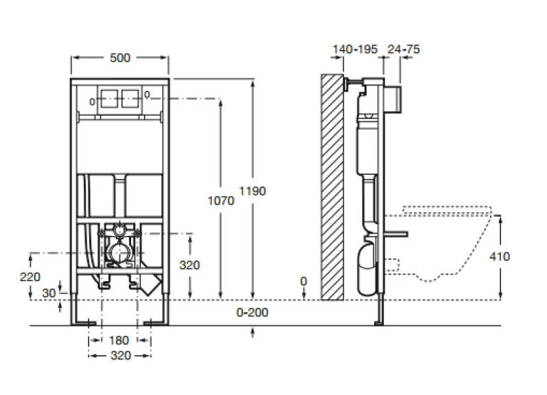 Инсталляция Roca In-Wall Duplo WC Smart 890090800 (детальная фотография), слив стандартный под одну клавишу