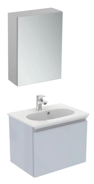 Тумба под раковину подвесная Ideal Standard Tesi 50 см светло-серая глянцевая T0045PH (детальная фотография), современная, hi-tech