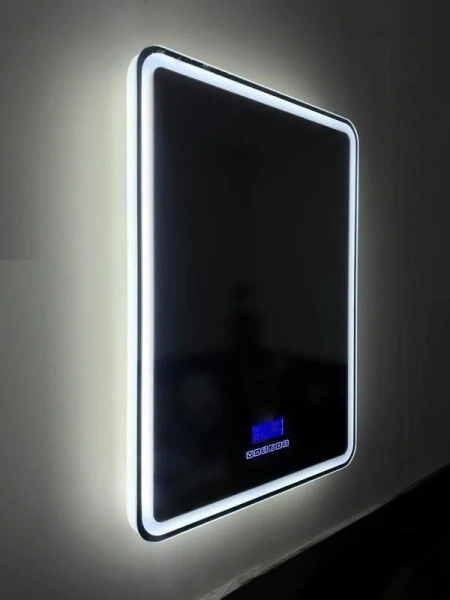 Зеркало с подсветкой BelBagno Spc 60 см с термометром SPC-MAR-600-800-LED-TCH-RAD (детальная фотография), современные, hi-tech