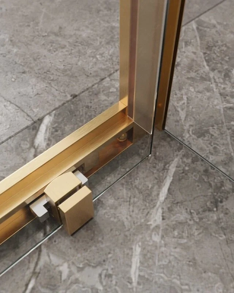 Душевой уголок Cezares Molveno 150x90 см стекло прозрачное профиль золото MOLVENO-AH-11-150/90-C-BORO-IV (детальная фотография), прозрачные