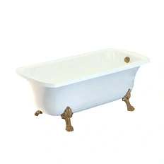 Ванна из искусственного камня Migliore Olivia 174х80 см фурнитура бронза