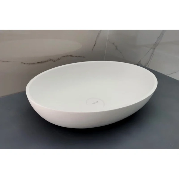 Раковина Abber Stein 55 см белая матовая AS2635 (детальная фотография), из камня