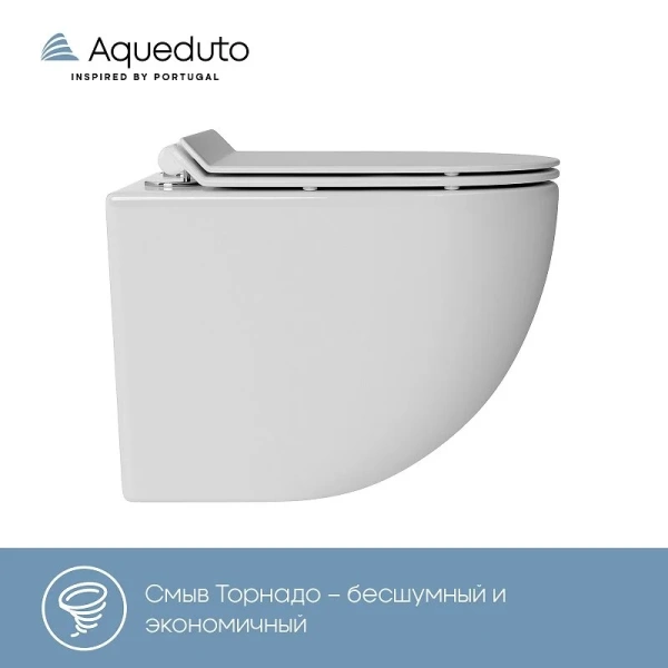 Унитаз подвесной Aqueduto Ovo безободковый OVOT0110 (детальная фотография), современные, hi-tech, круглые