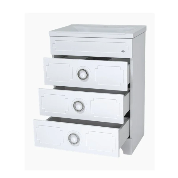 Тумба под раковину напольная Misty Лейла 80 см белая Пр-Лей01080-013Я (детальная фотография), напольная, пристенная