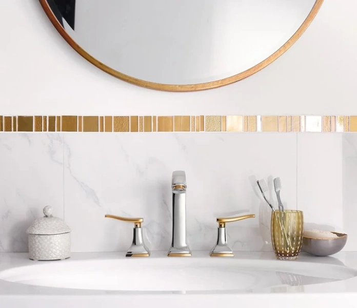 Смеситель для раковины хром-золото Hansgrohe Metropol Classic 31331090 (детальная фотография), для раковины