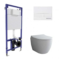 Унитаз с инсталляцией BERGES Okus кнопка белая