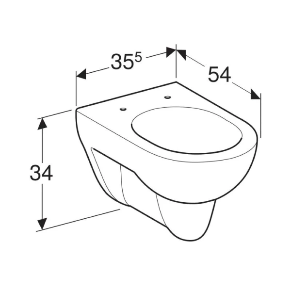 Унитаз подвесной Geberit Renova Nr.1 без сиденья 203040000 (детальная фотография), современные, hi-tech, круглые
