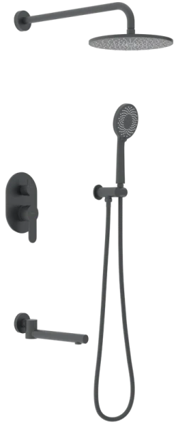 Душевой комплект Berges Nardis 3R черный матовый 071014 (детальная фотография)