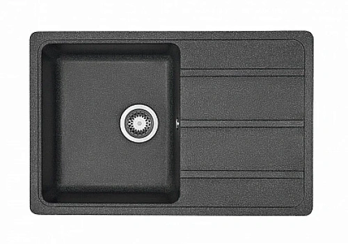 Мойка для кухни Акватон Аманда 80 см с прямоугольным крылом графит - фото 1