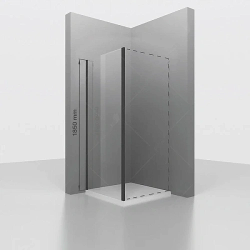 Душевая перегородка RGW Z-050-1B 80 см профиль черный, стекло прозрачное - фото 2