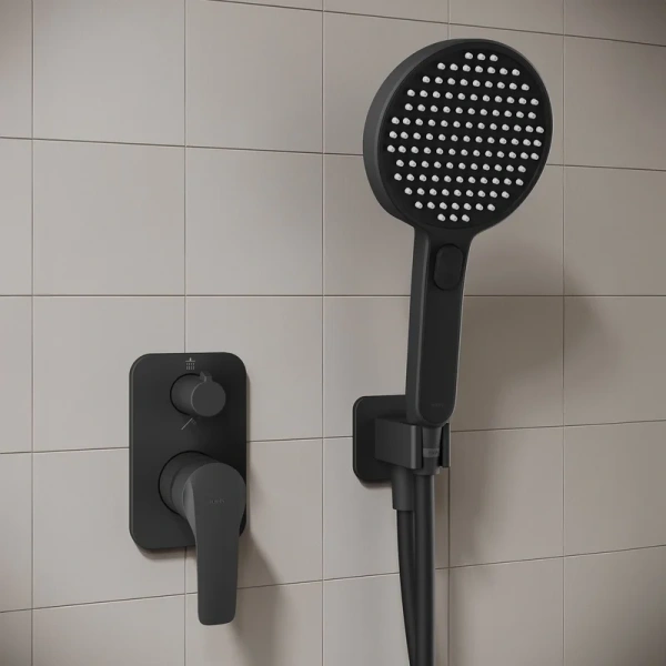 Душевой комплект IDDIS Optima Home черный матовый OPHBL02i67 (детальная фотография), душевые комплекты, наборы