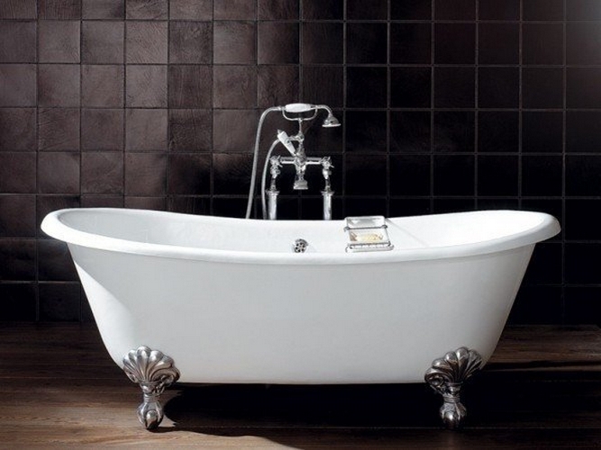 Ванна чугунная Devon & Devon Admiral 182х81 см ножки алюминий полированный 2MRADMIRALFCRDD (детальная фотография), чугунные