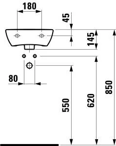 Раковина Laufen Pro 35 см белая 8.1595.0.000.104.1 (детальная фотография), подвесные, пристенные