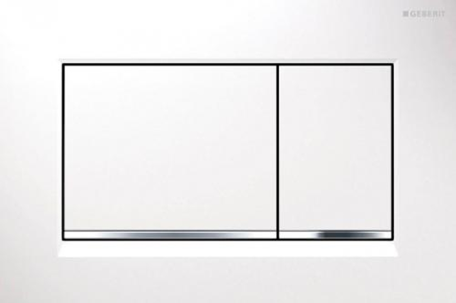 Клавиша смыва Geberit Sigma 30 белая/полоска глянцевый хром 115.883.KJ.1 (детальная фотография)