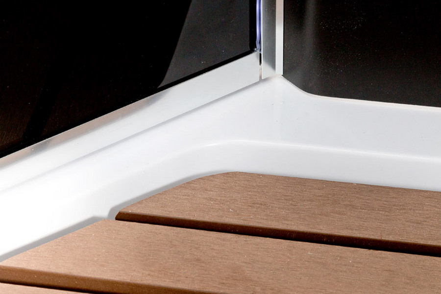 Душевая кабина Deto BM 100х100 см с led подсветкой BM1510LEDBLACK (детальная фотография), 100х100