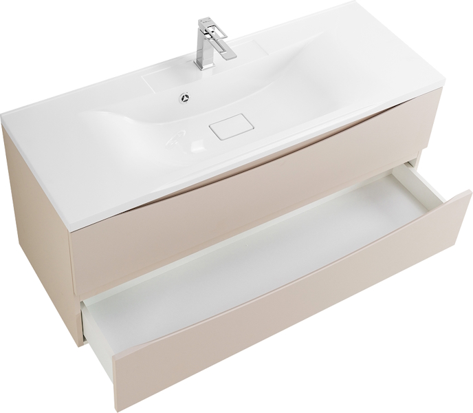 Тумба под раковину подвесная BelBagno Marino 120 см бежевая матовая MARINO-1200-2C-SO-CO-P (детальная фотография), моноблок