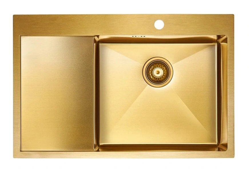Мойка для кухни Paulmark Atlan 78 см правая PM217851-BGR (детальная фотография), золотые