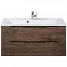 Тумба под раковину подвесная BelBagno Marino 110 см с двумя выкатными ящиками rovere moro