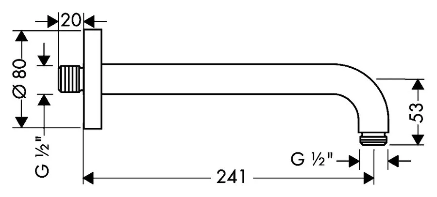 Кронштейн для верхнего душа Hansgrohe настенный 27409000 (детальная фотография), нет в наличии