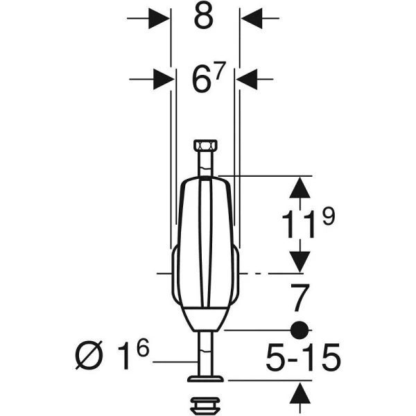 ИК наружный привод смыва для писсуара, подвод воды сверху, Geberit 115.806.46.1 (детальная фотография) index_1