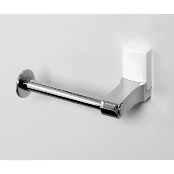 Бумагодержатель WasserKRAFT Leine хром/белый K-5096W (детальная фотография), хром, комбинированные